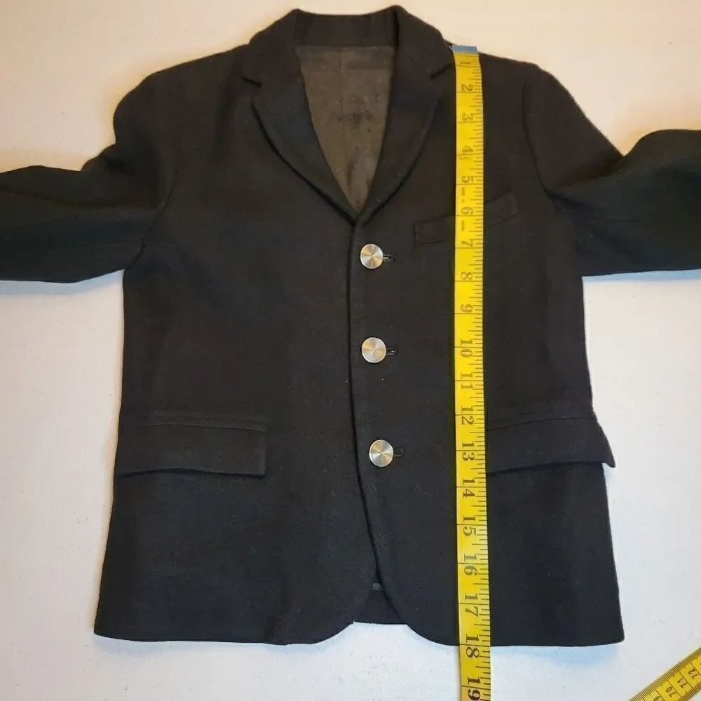 Jackie Tot 1940s Vintage Kids Sport Coat Suit Jacket Blazer Black